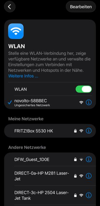 Připojte se k Wi-Fi novolto Sense
